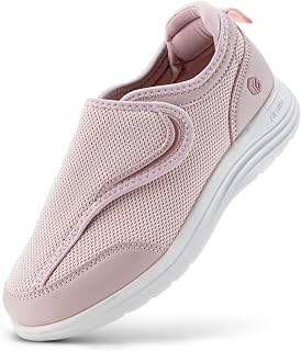 FitVille Women's Extra Wide Fit Diabetic Shoes, Non-Slip Walking Trainers for Women, Adjustable Closure Orthopedic Footwear for Arthritis Edema Swollen Feet V9