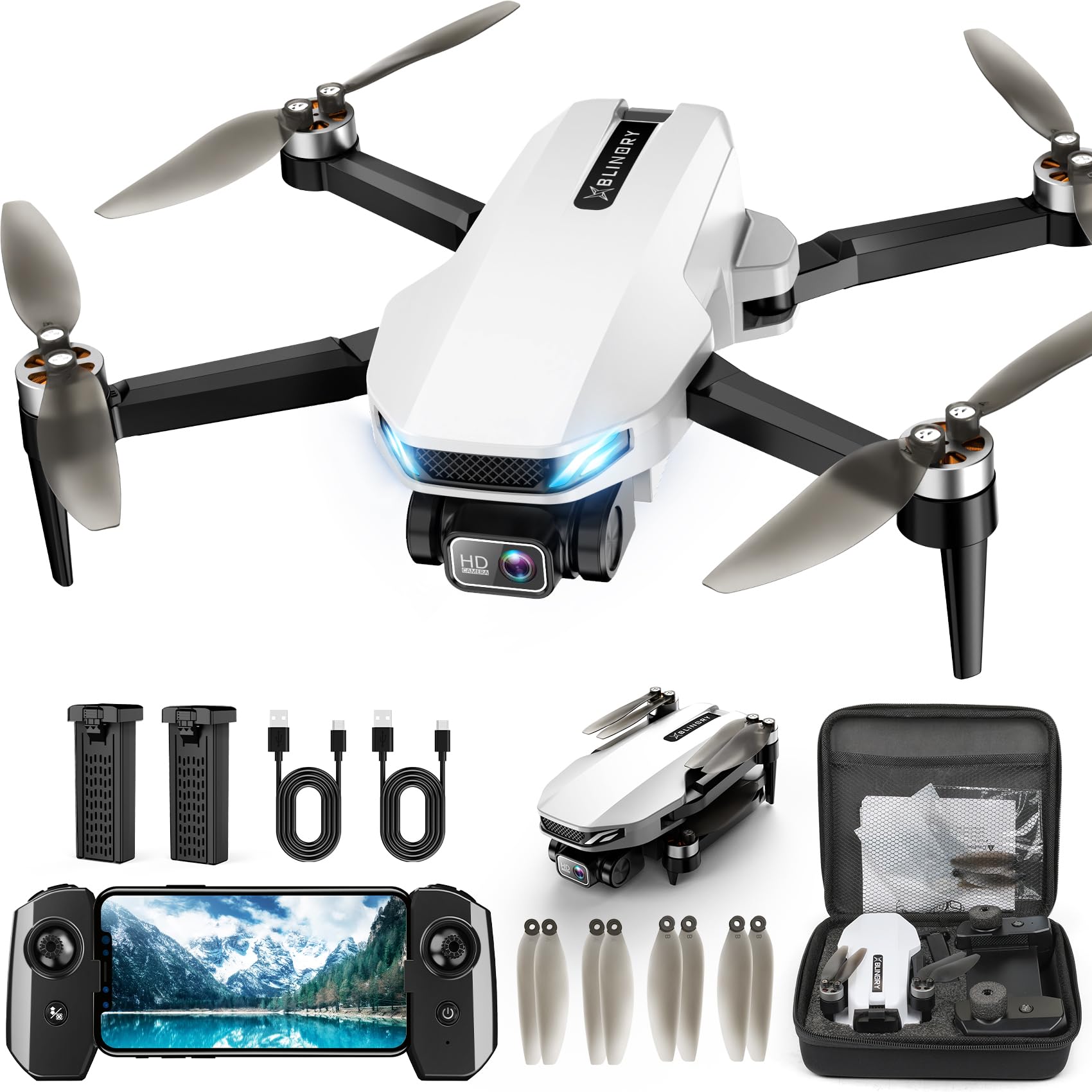 Drones with Camera for Adults 4K, GPS Drone with Auto Return, Follow Me, Circle 