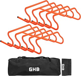 GHB Agility Hurdles 8" Speed Agility Training Hurdles | Detachable Sturdy Hurdles Training Equipment Set with Carry Bag for Kids,Athletes,Soccer,Basketball