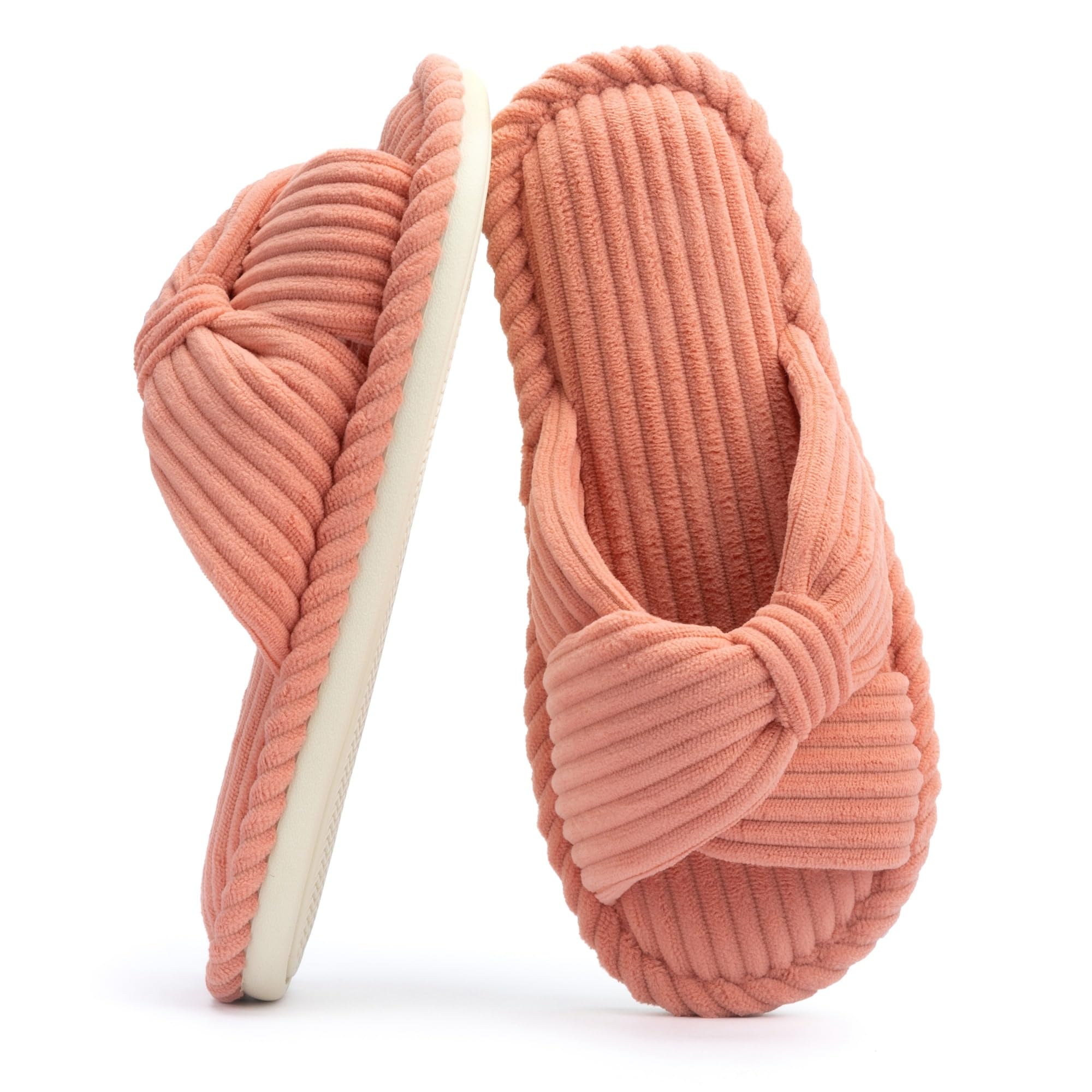 Chantomoo Women's Memory Foam Slippers for Home Bedroom Bathroom Spa Wedding Tra