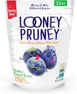Looney Pruney Organic Pitted Dried Prunes for the Entire Family | Always California-Grown | Kosher | No Added Sugar & No Preservatives (32 oz)