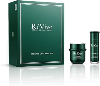 RéVive Renewal Discovery Set - Rescue Elixir Oil 5 mL / 0.17 oz and Moisturizing Night Cream 10 mL / 0.34 oz，New Customer Trial Kit to Improve Texture, Firmness &amp; Radiance, with RVGF Technology
