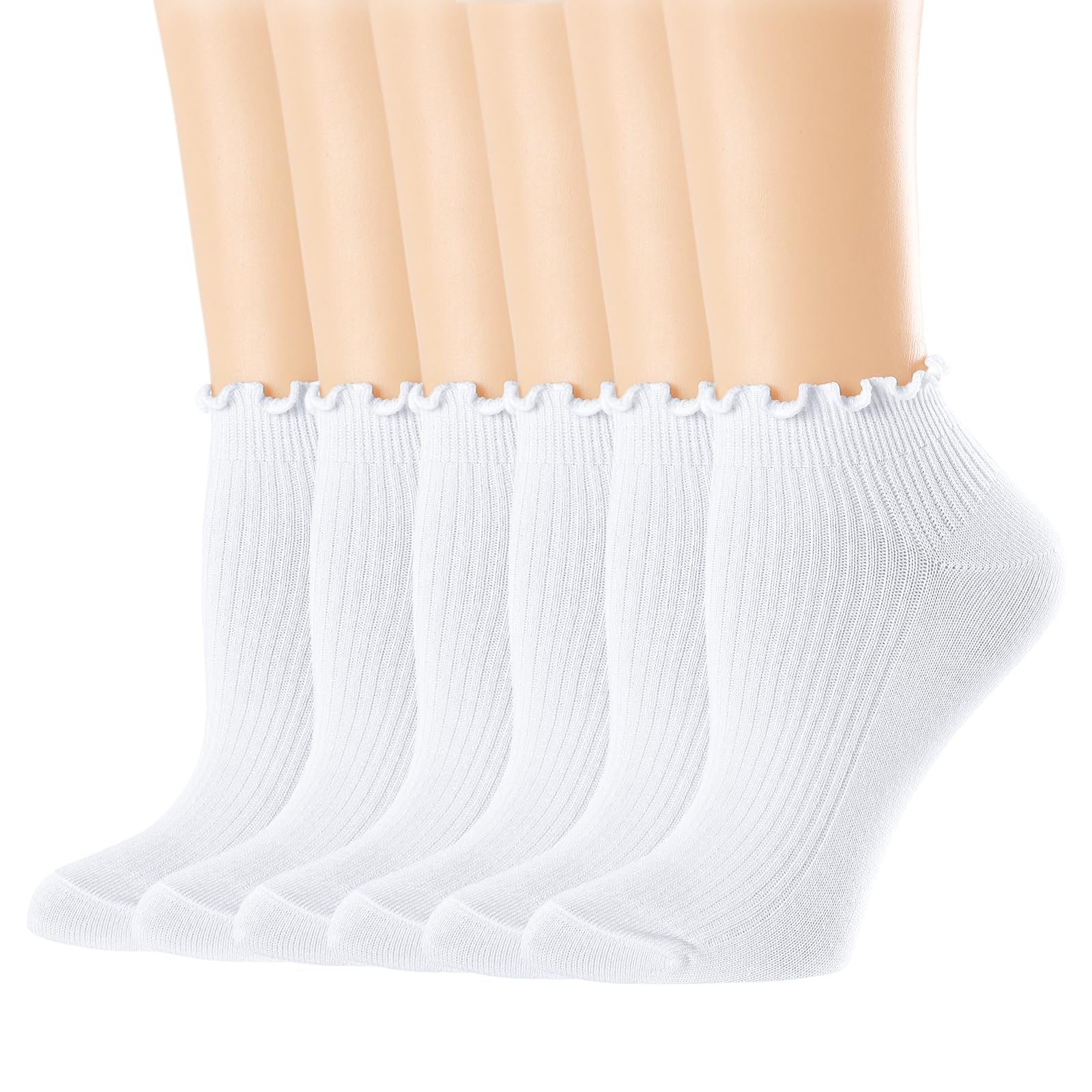 Mcool Mary Womens Ankle Ruffle Socks 6 Pack