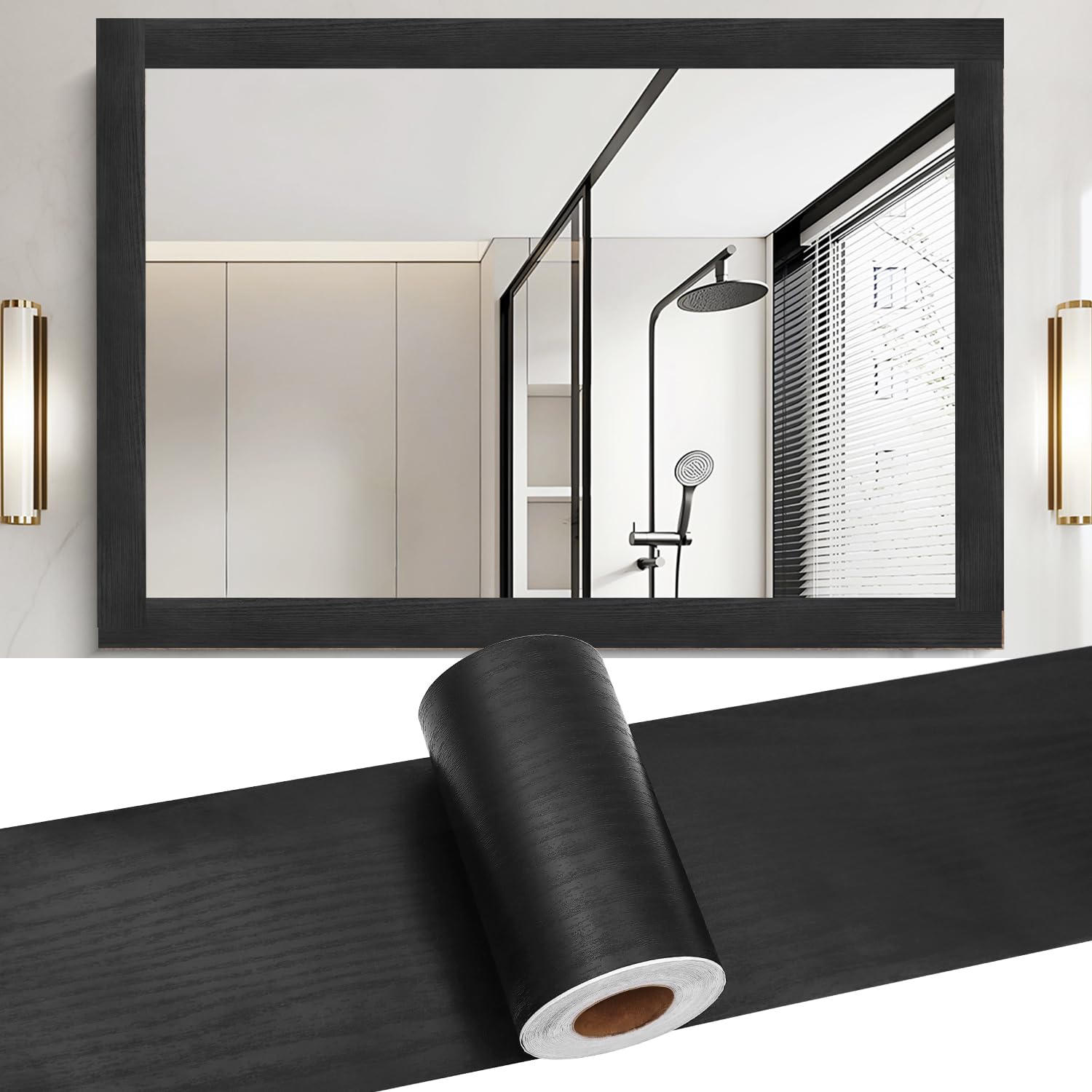 10M Bathroom Mirror Frame Border Kit, yuuzue Wallpaper Border Peel And Stick Bor