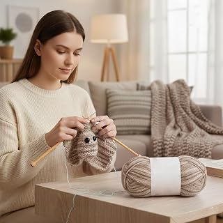 1 Pcs 165 Meters Soft Crochet Yarn Multi-Strand Yarn DIY Craft Sweater Scarf Hat Sewing Accessories for Home (Khaki)