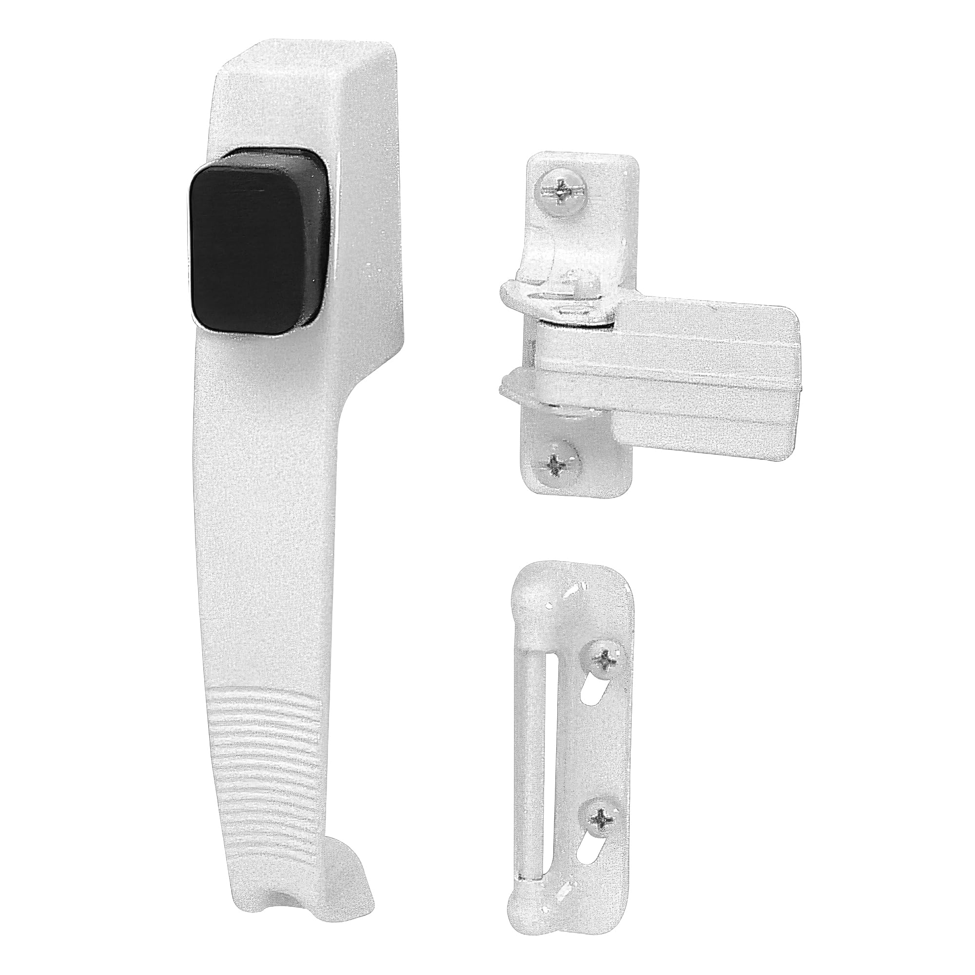 Prime-Line Screen & Storm Door Push Button Latch Set, White | Night Lock