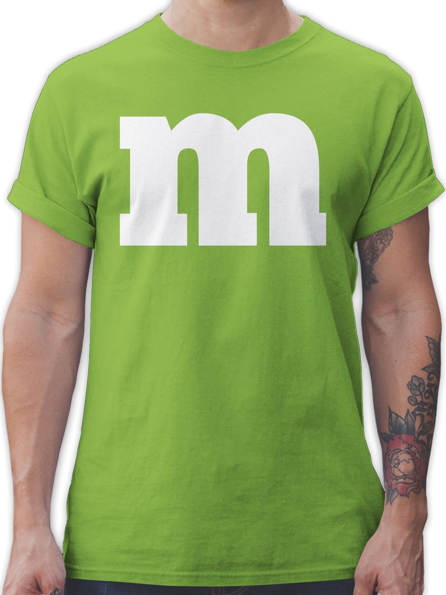 Shirtracer - T-Shirt Herren - & Fasching - M Aufdruck Karneval I M&M Schokolinse