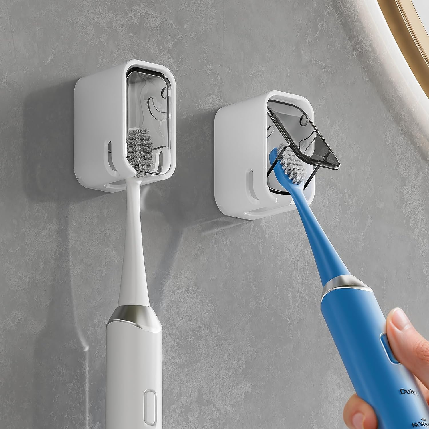 Bathroom Toothbrush Holder Wall Mount - Self Adhesive Electric Toothbrush Holder