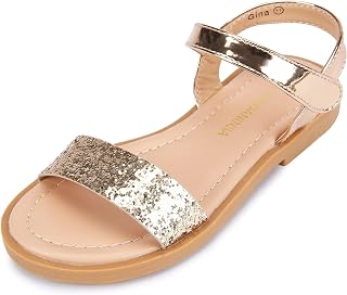 PANDANINJIA Girls Open Toe Flat Summer Sandals