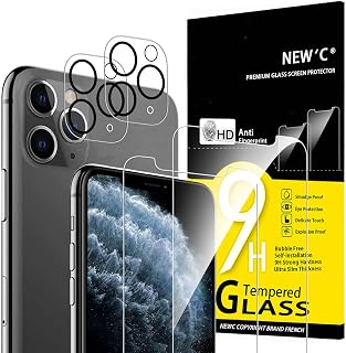 NEW'C for iPhone 11 Pro Screen Protector + Camera Lens Protector