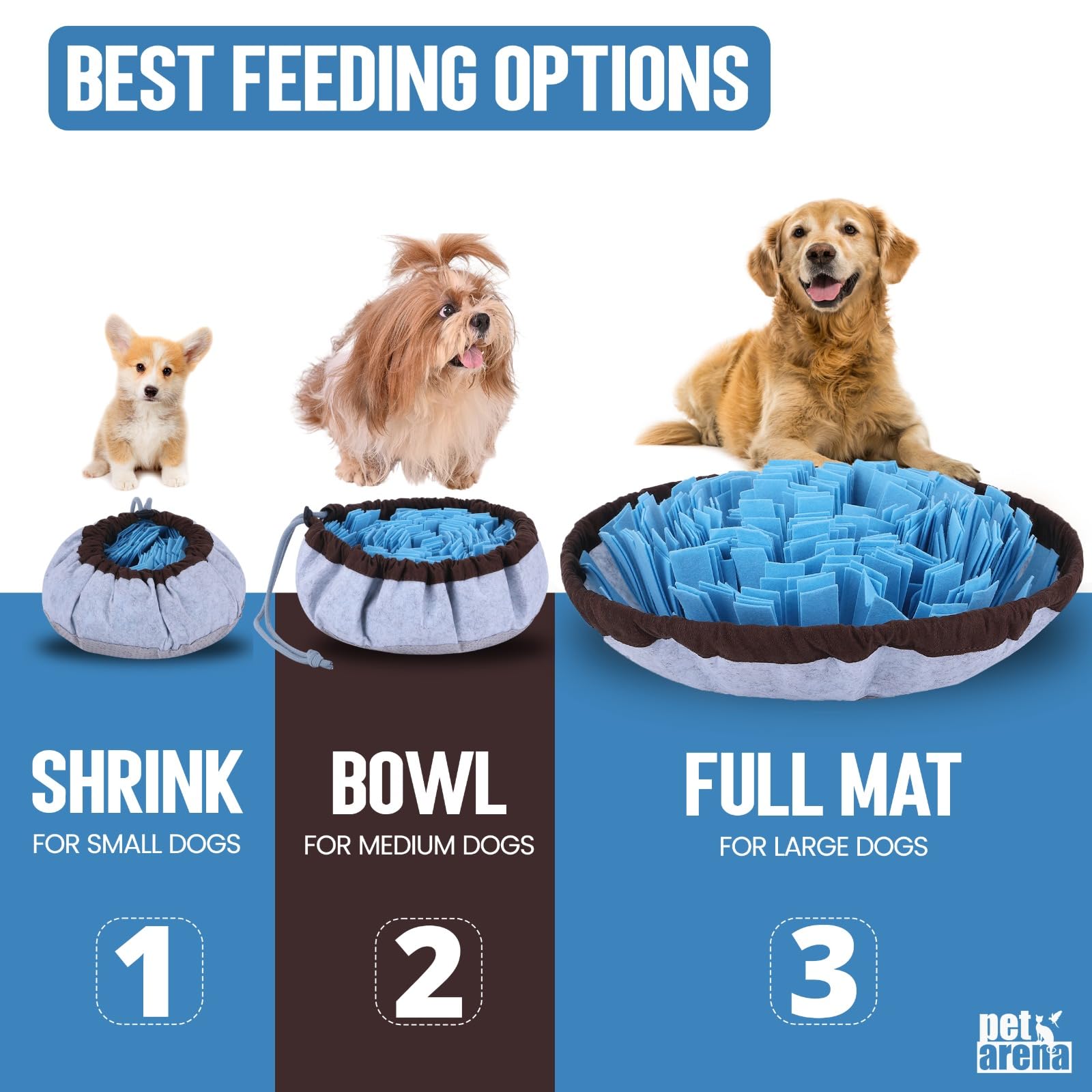 PET ARENA Adjustable Snuffle mat for Dogs, Dog Puzzle Toys, Enrichment Pet Forag