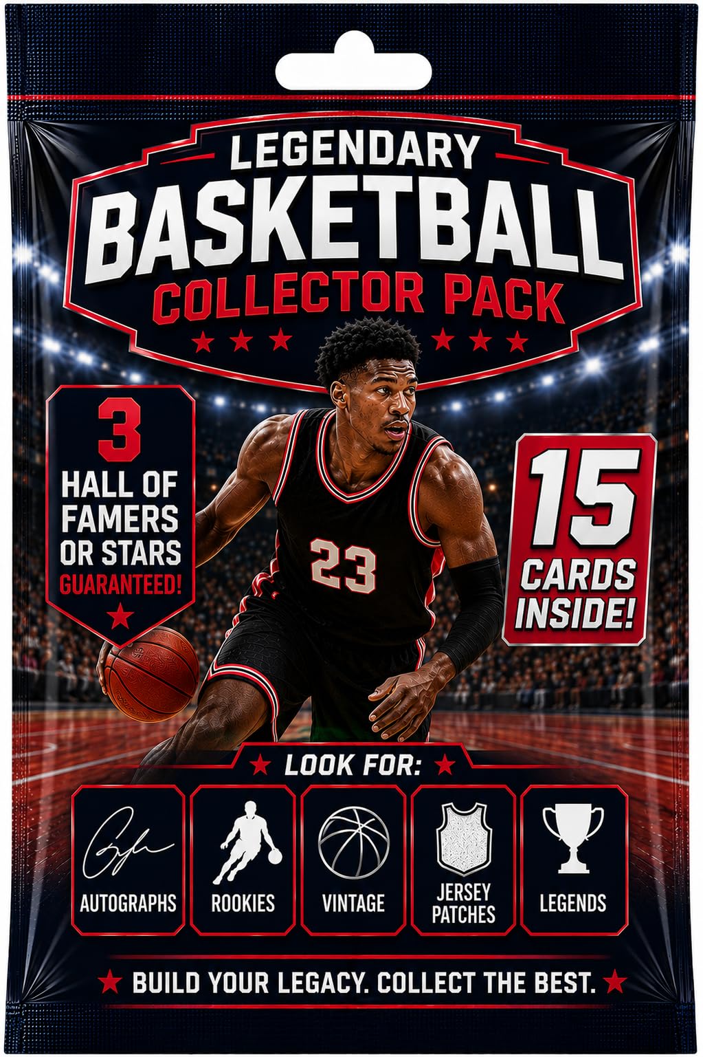 Basketball Card Legends Pack – 15 Cards Inside | 3 Guaranteed Hall of Famers or 