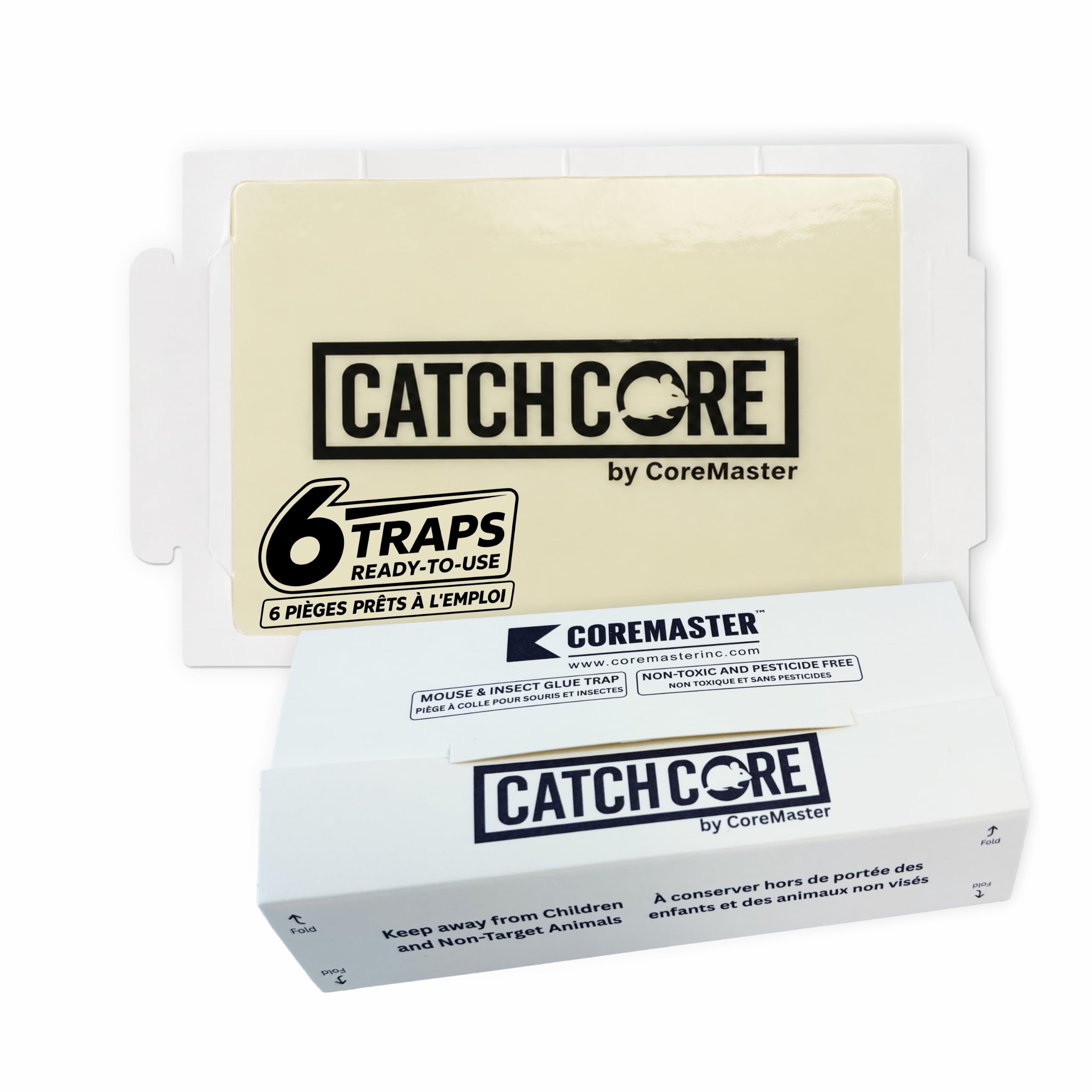 CatchCore Mouse and Insect Glue Traps for Roaches and Silverfish, 6 Pack | Indoo