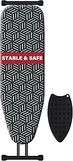 caius Ironing Board 43''x13'', 7 Adjustable Heights, Stable, Saves Space | Anti-skid feet for stability · Ultra-thick pure cotton cover · Fast wrinkle-free ironing · 28-35" height range