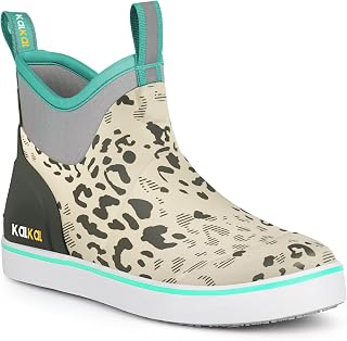 Kalkal Women's Deck Boots, Seafoam-Trim Collection Waterproof Ankle Boots