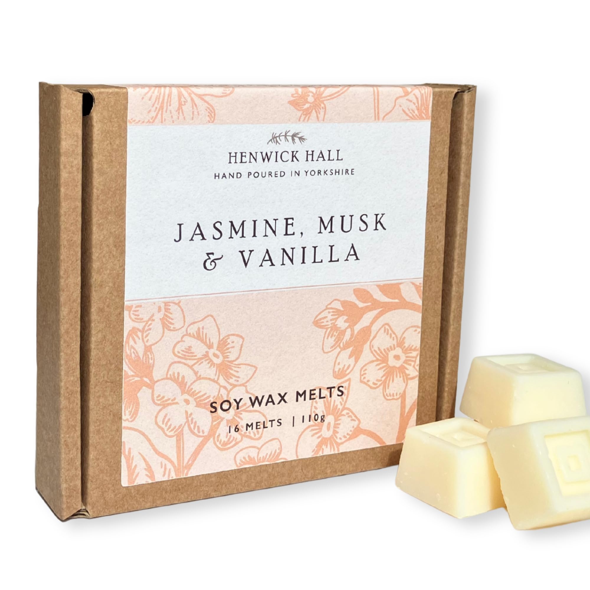 Jasmine, Musk & Vanilla Scented Wax Melts | 16 Pack | Soy Wax | Hand Poured | Th