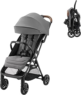 Graco Ready2Jet Lightweight Compact Travel Stroller, Kingston | Ultra-Lightweight (13.2lb.), One-Hand, Self-Standing, Automatic Fold, Compact, Overhead Bin-Friendly, Travel-Ready