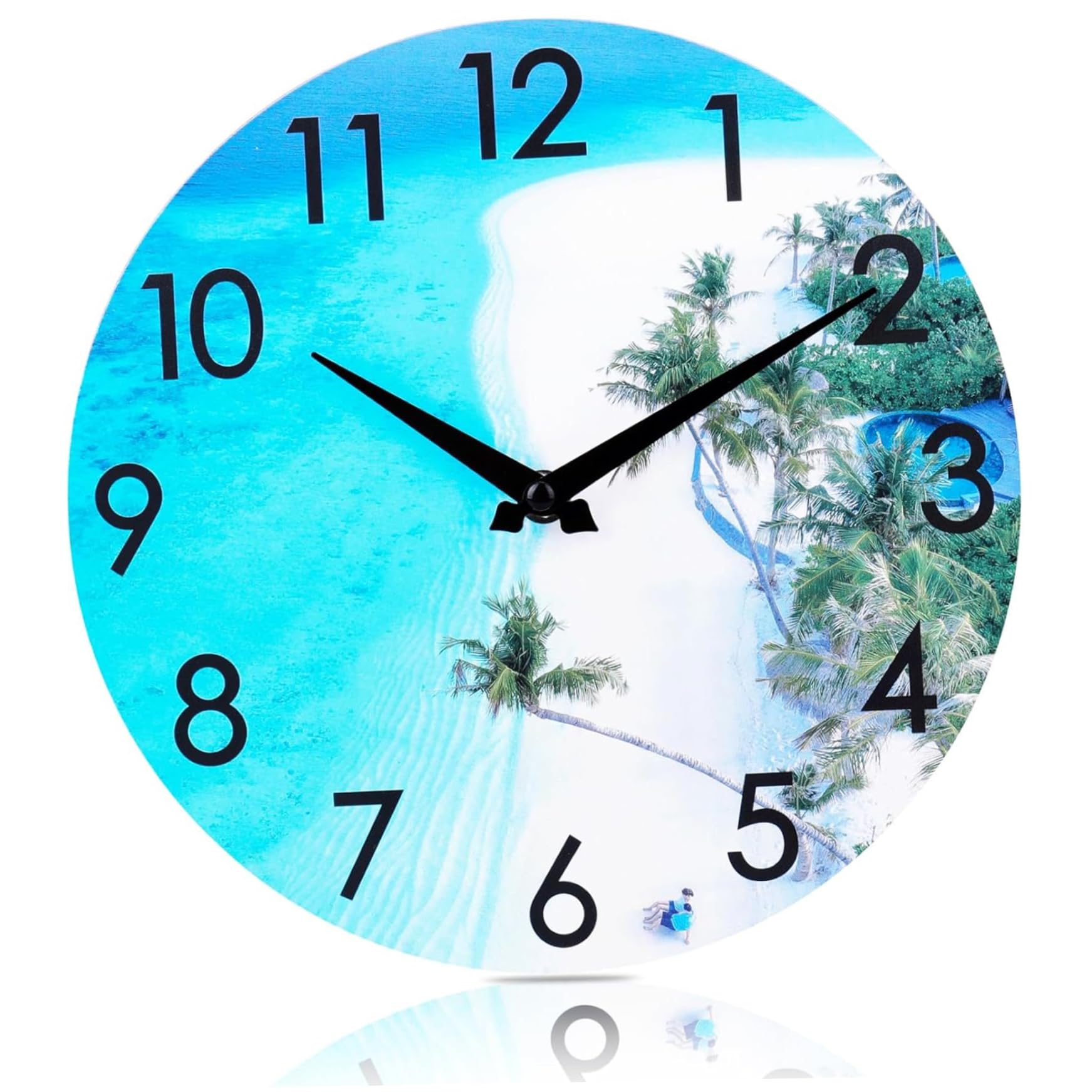 Outdoor Clock 12'' Acrylic Waterproof Outdoor Wall Clock Beach Coastal Theme Out