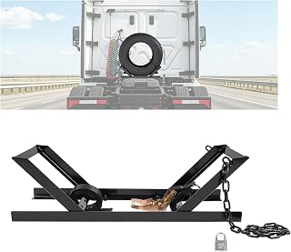 KUAFU Semi-Truck Spare Tire Carrier with Ratchet Strap Chain Truck Tire | Storage Rack Portable Adjustable Tire Secure Holder