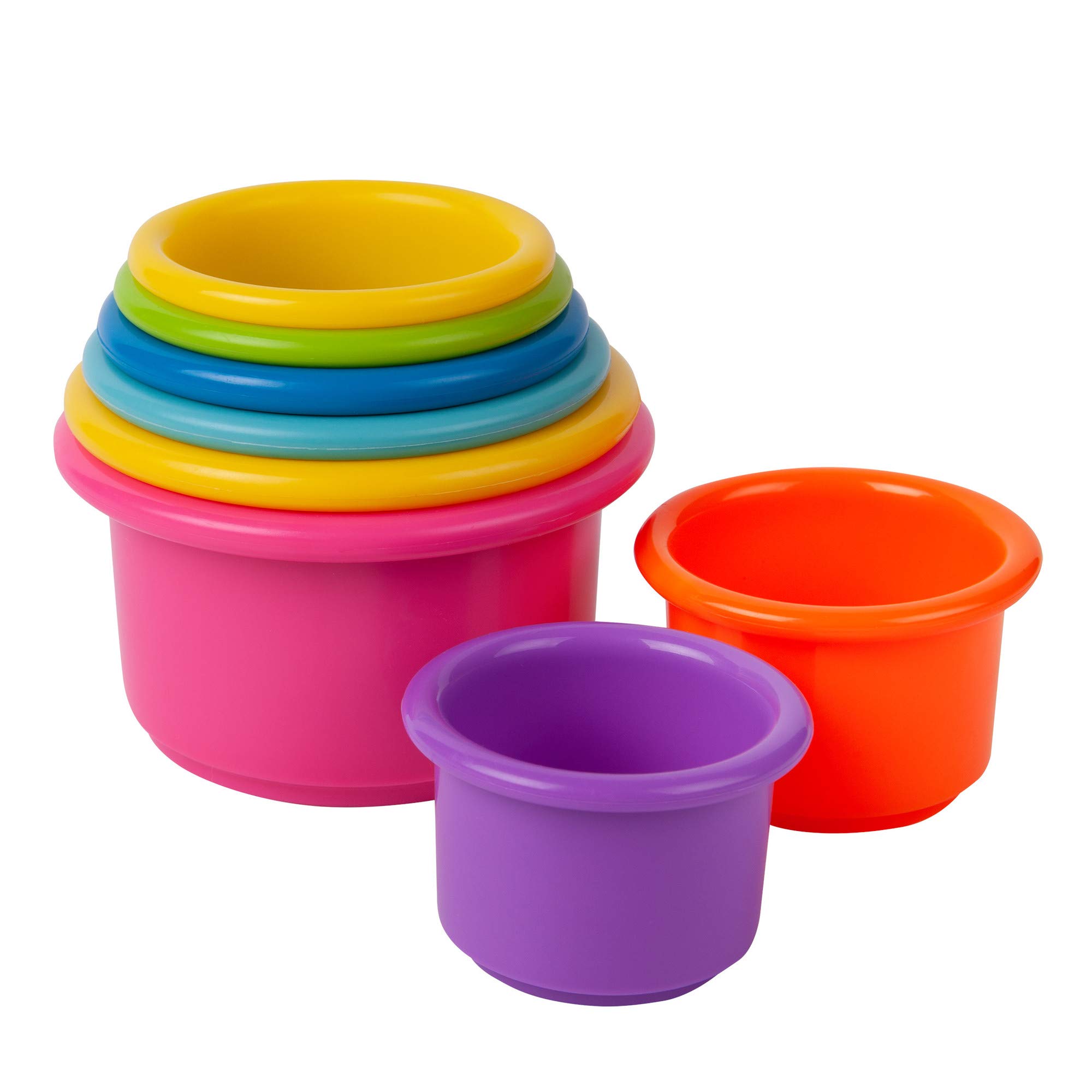 The First Years Stack & Count Stacking Cups - Colorful Baby Stacking Water Toys 