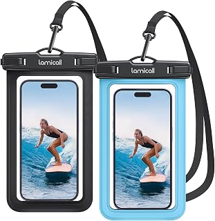 Set of 2 Smart Phone Waterproof Case for Rainy Days, IPX8 Lamicall: Ocean