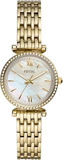 Fossil Women's Carlie Quartz Stainless Steel Watch, Rose Gold Glitz, Regular, Quartz Movement