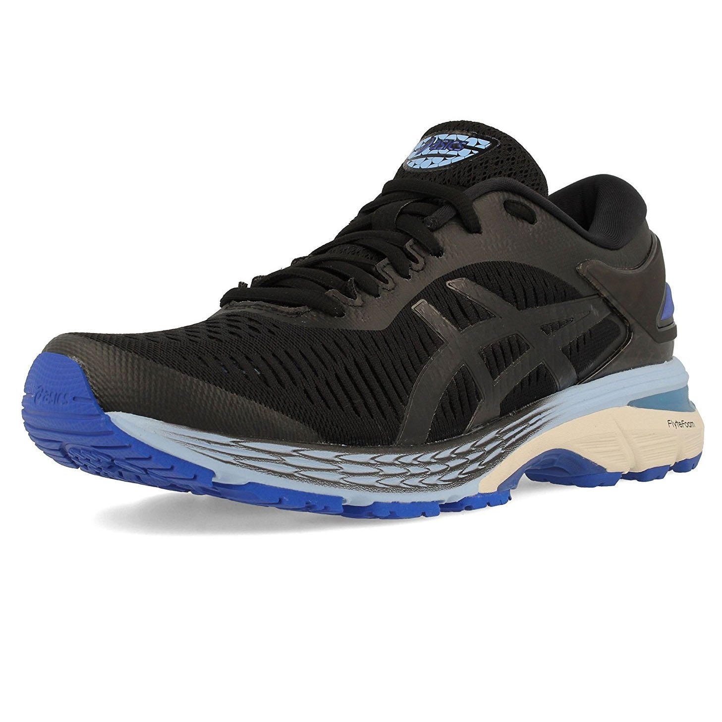 ASICS Gel-Kayano 25, Women's Running Shoes, Black Black Asics Blue 001, 42 EU