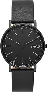 Skagen Men's Signatur Quartz Analog Stainless Steel and Leather Watch