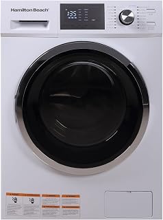 Hamilton Beach 2.65 Cu Ft All-In-One Apartment Size Washer and Dryer Combo | Front Load Compact Washer + Dryer with 12+ Wash Programs, LED Display, Delay Start, 800 RPM Spin Speed, 120V Laundry Machine