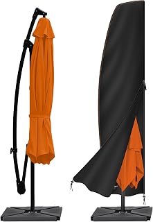 Enzeno Parasol Cover Waterproof 205x75x45x32cm 210D Oxford Fabric | Fit for 1m to 3m Banana Patio Umbrella cantilever parasol cover with Zipper,Anti-UV & Windproof