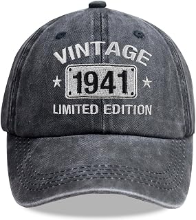 Vintage 1925-2005 Limited Edition Hats for Men Women, Personalized 21th-101th Birthday Gifts Retirement