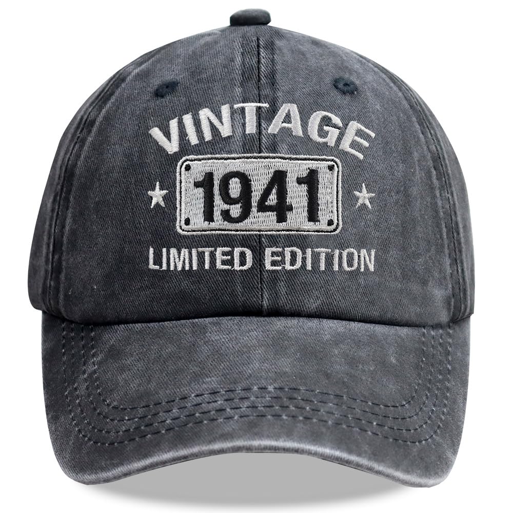 Vintage 1925-2005 Limited Edition Hats for Men Women, Personalized 21th-101th Bi