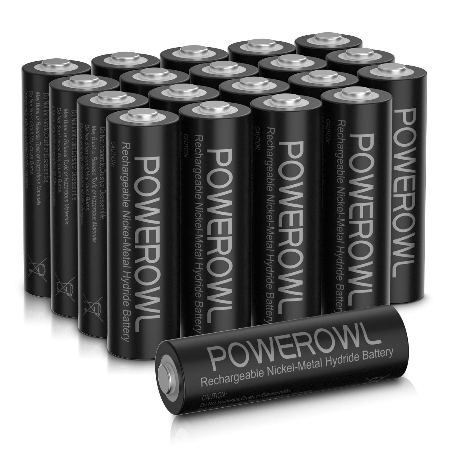 POWEROWL Rechargeable AA Batteries 2800mAh, Wide Temperature Range Battery, Exce