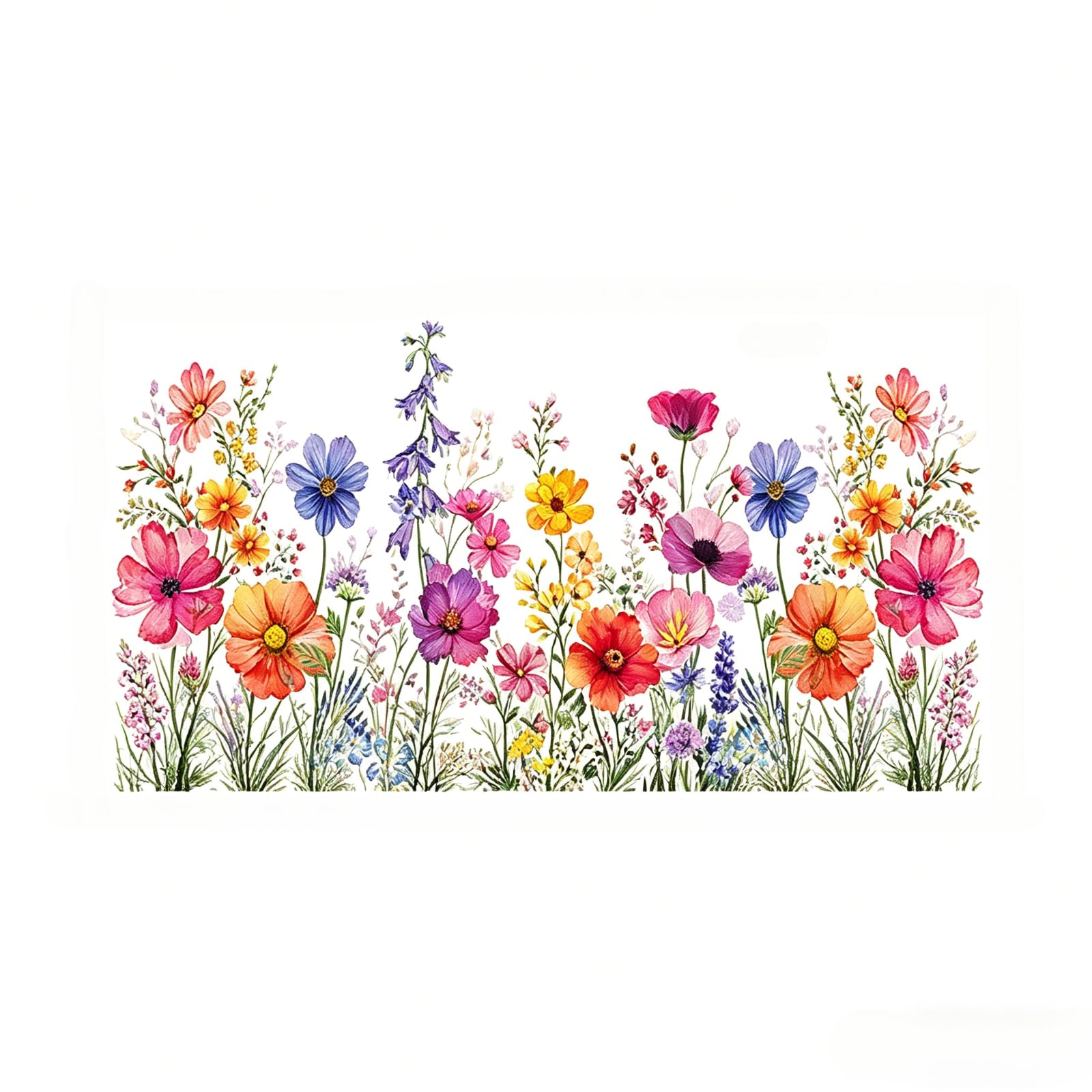 Colorful Floral Privacy Window Film Double Sided Static Glass Stickers Anti-Coll