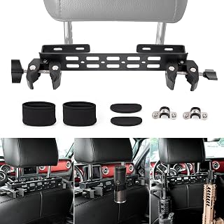 GEARZONE Universal Vehicle Gun Rack with Buttstock Protective Pouch Seat Back Gun Rack Aluminum Gun Rack for Truck,Cars &amp; SUVs