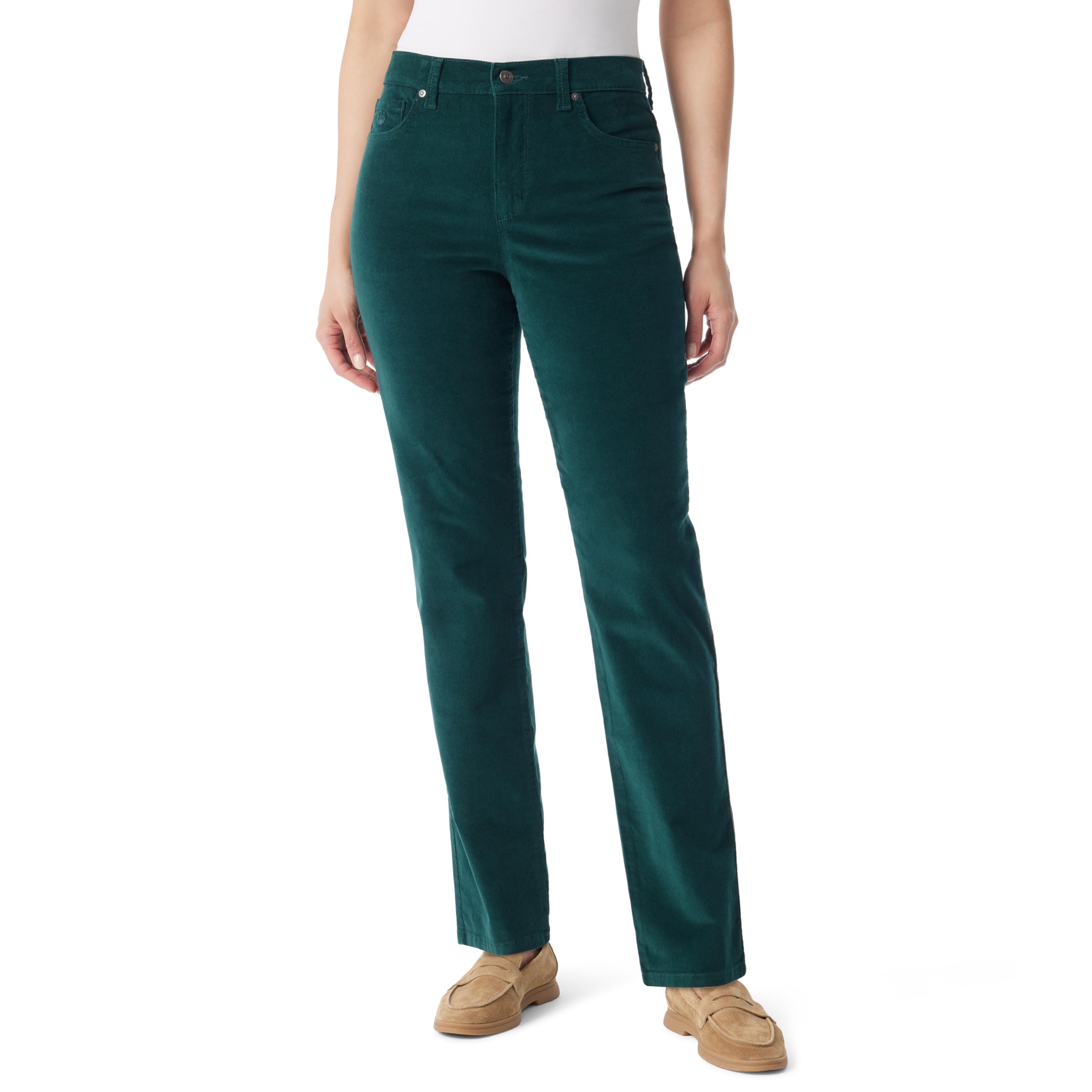 Gloria Vanderbilt Amanda Pantalon Slim Taille Haute en Velours côtelé pour Femme