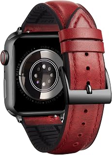 BINLUN Compatible with Apple Watch 49mm 46mm 45mm 44mm 42mm 41mm 40mm 38mm Wax Oil Leather and Silicone Hybrid Replacement Band Compatible with iWatch Ultra SE SE2 Series 10/9/8/7/6/5/4/3/2441 US