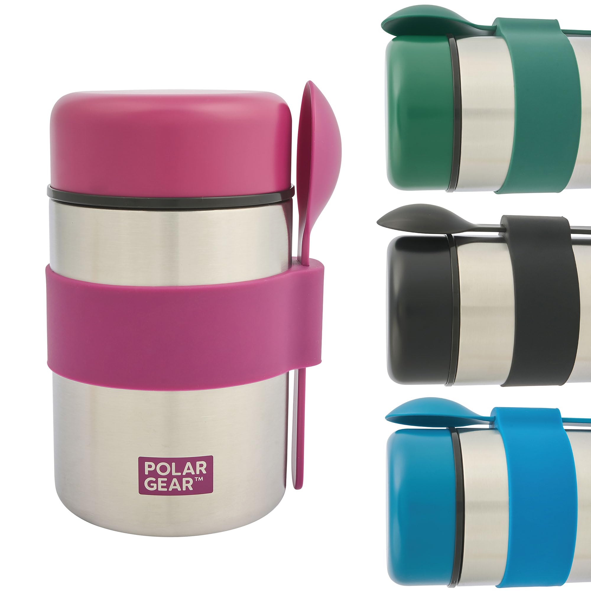 Polar Gear 400ml Insulated Food Flask For Hot Food & Soup Flask + Spoon | Double