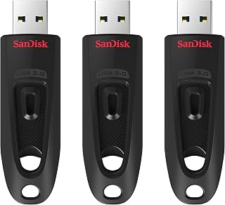 SanDisk 32GB Ultra USB 3.0 Flash Drive, USB stick, memory stick with transfer speeds up to 130MB/s, Password protection, RescuePRO Deluxe software for data recovery, Triple Pack, Black
