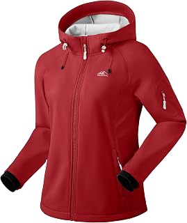 G Gradual Women's Fleece Lined Softshell Jacket Windproof Warm Light Waterproof Hooded Jacket for Women Winter/Fall/Spring