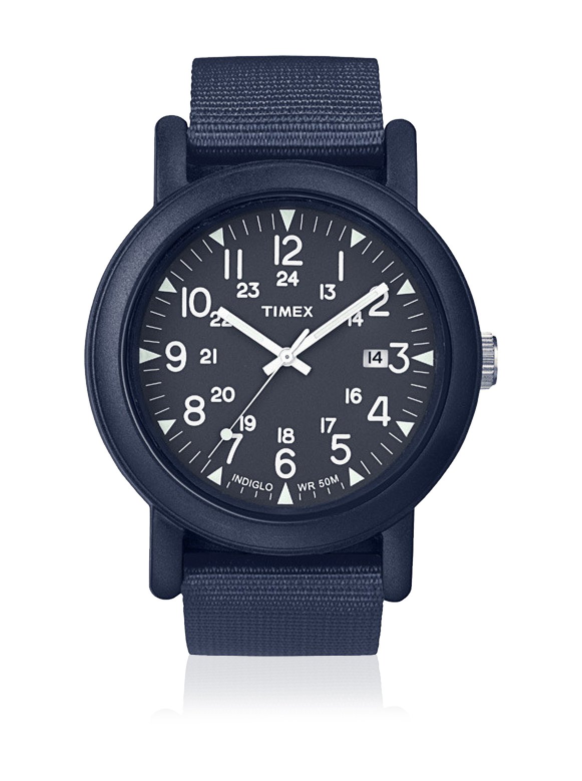 Timex Men's Quartz Watch with Blue Dial Analogue Display and Blue Leather Strap 