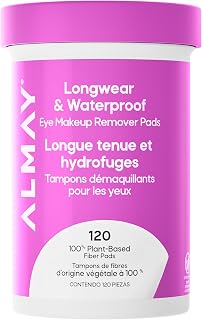 Almay Longwear &amp; Waterproof Eye Makeup Remover Pads, 120 Count | Gentle eye makeup remover pads that dissolve longwear and waterproof makeup without irritation. Hypoallergenic.
