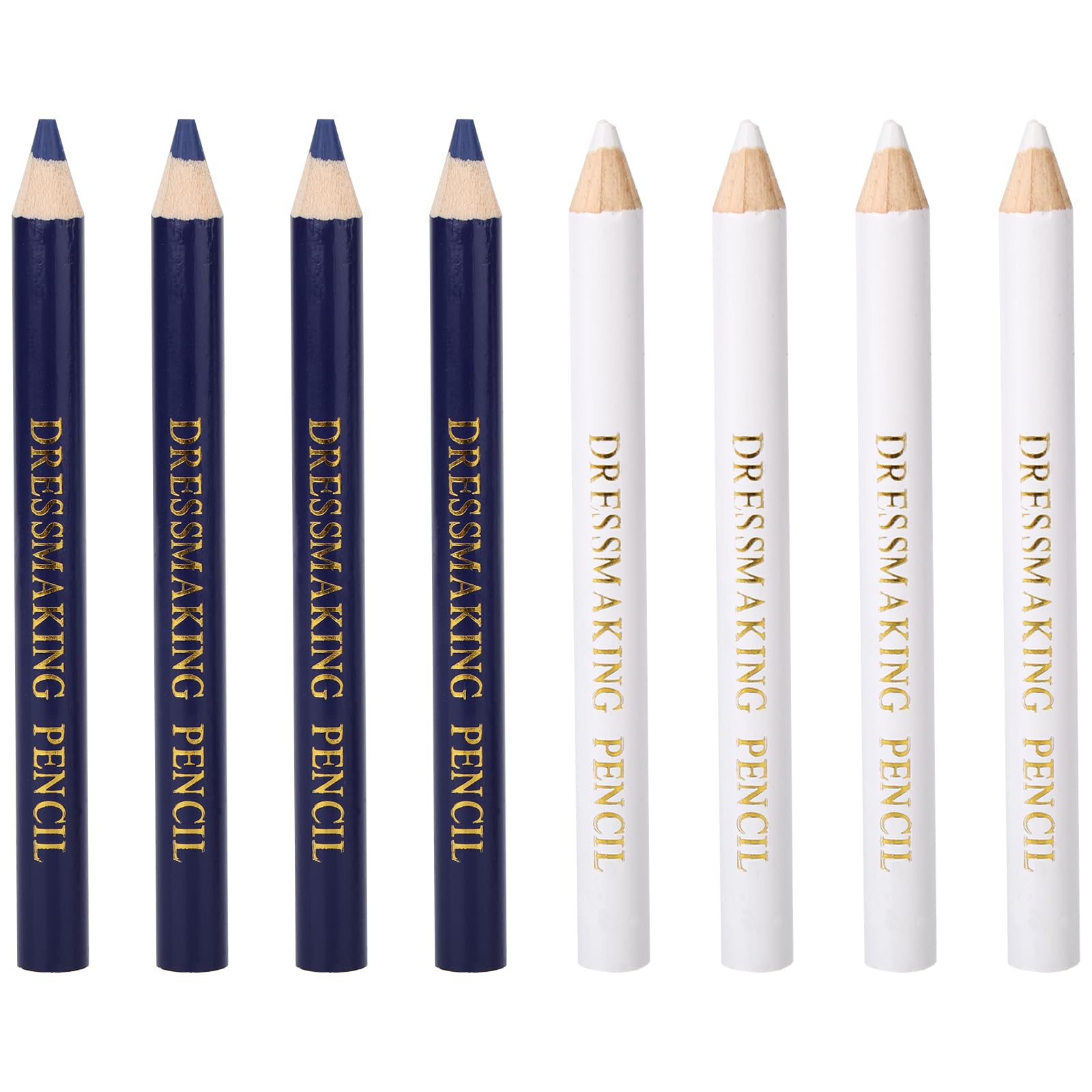 BOXOB 8pcs Tailors Fabric Pencil for Sewing Marking (Blue &amp; White) | 2 Color