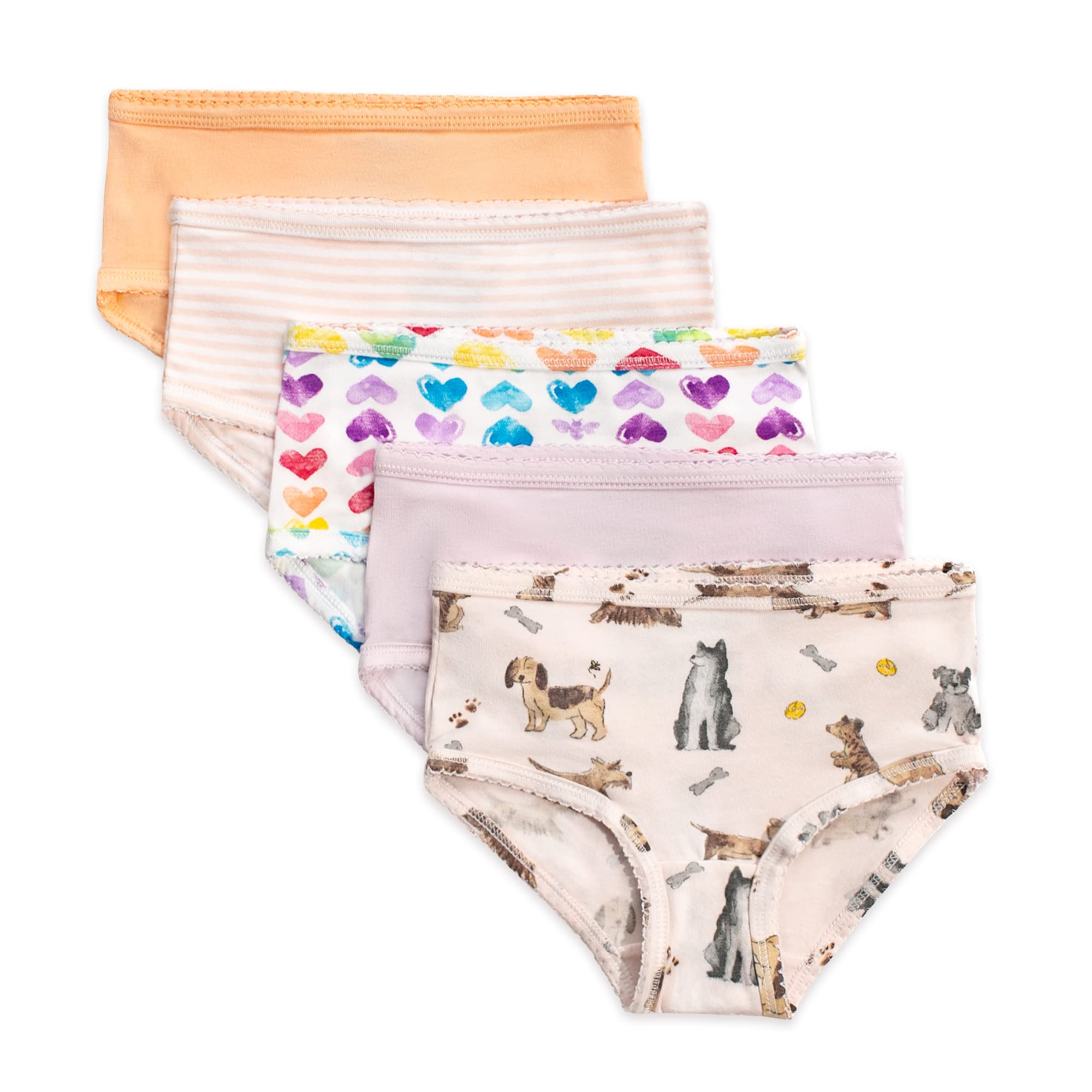 Burt's Bees Baby Girls' Organic Cotton Brief Underwear, 5-Pack | Easy, breathabl