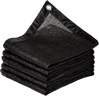 WindscreenSupplyCo 10 x 12 FT 95% Heavy Duty Shade Cloth Mesh Tarp | Black HDPE UV Resistant Breathable Grommets Sun Protection for Greenhouse Garden Pergola Patio Pools Dump Truck Fence