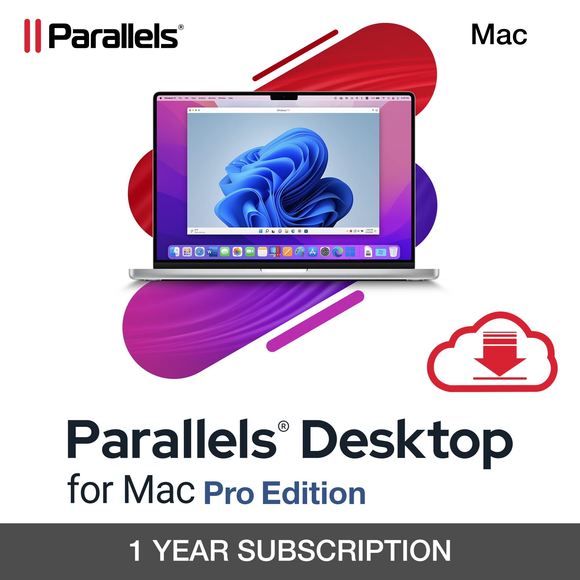 Parallels Desktop 26 for Mac Pro, Run Windows on Mac, 1 Year, Digital download