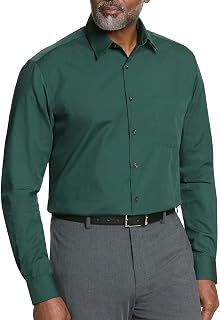 Van Heusen Men's Popeline, Normale Passform, Fester Spitzkragen Dress Shirt (Pack of 1)