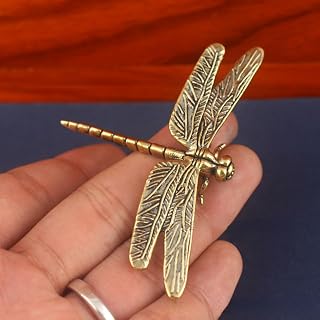 Dragonfly Sculpture - Handmade Metal Dragonfly Figurine with Wings for Study & Office​