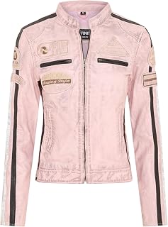 Womens Leather Biker Casual Racing Moto Badges Jacket