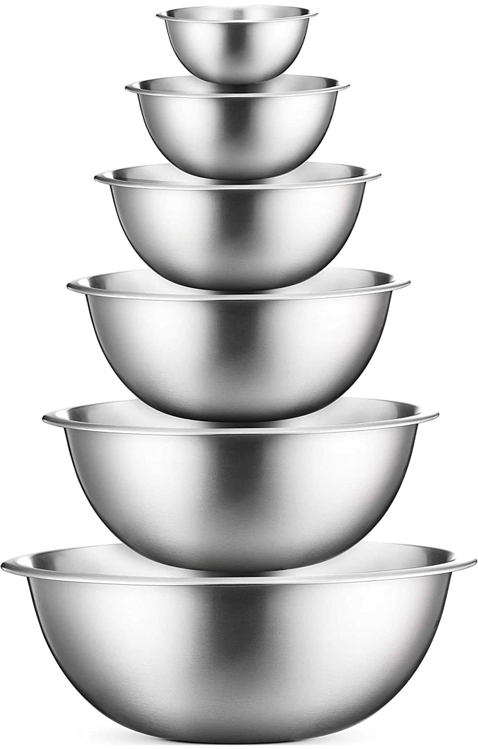 FineDine Stainless Steel Mixing Bowls Set, 6-Piece Metal Bowls | Stainless steel